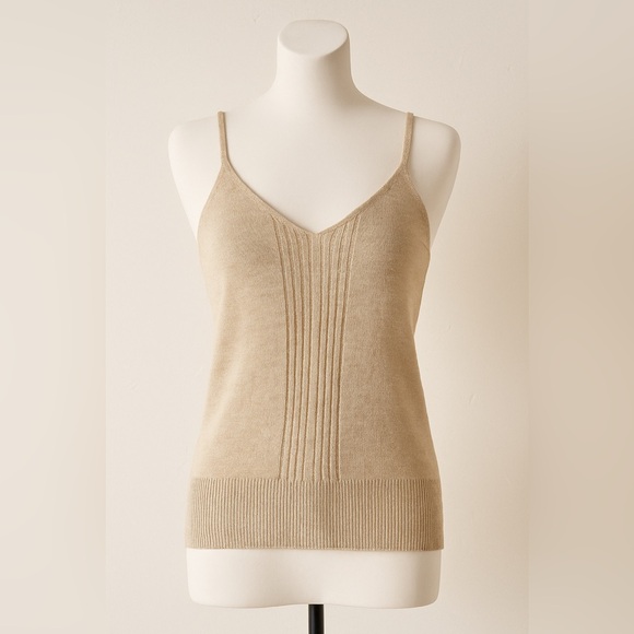 It's Our Time Tops - It’s Our Time shirts Top L Beige Shimmer Camisole Casual Party romantic preppy